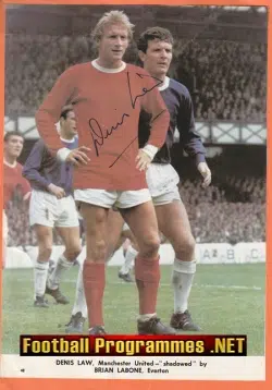 Manchester United Denis Law SIGNED Autographed Picture 1970’s