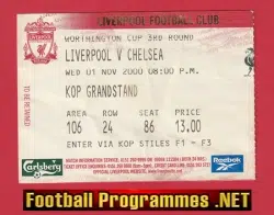 Liverpool v Chelsea 2000 – Football Match Ticket