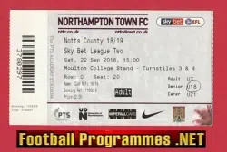 Northampton Town v Notts County 2018 - Football Match Ticket