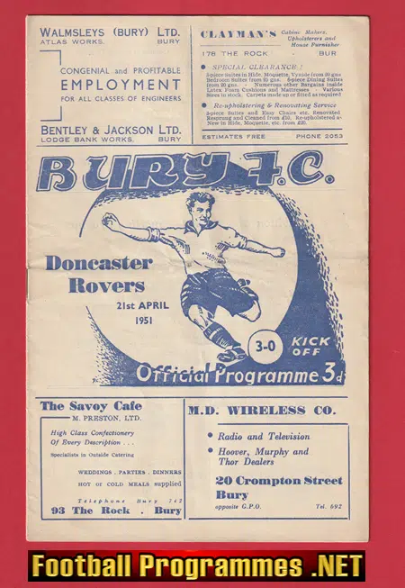 Bury v Doncaster Rovers 1951 – 1950/51