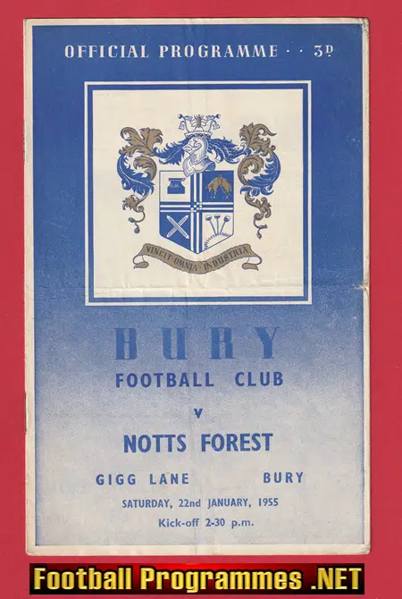 Bury v Nottingham Forest 1955 – Postponed Match