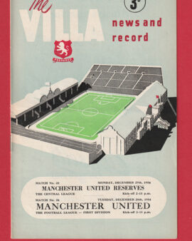 Aston Villa v Manchester United 1954 – Busby Babes Reserves