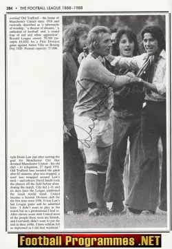 Manchester United Denis Law Autograph Signed Man Utd