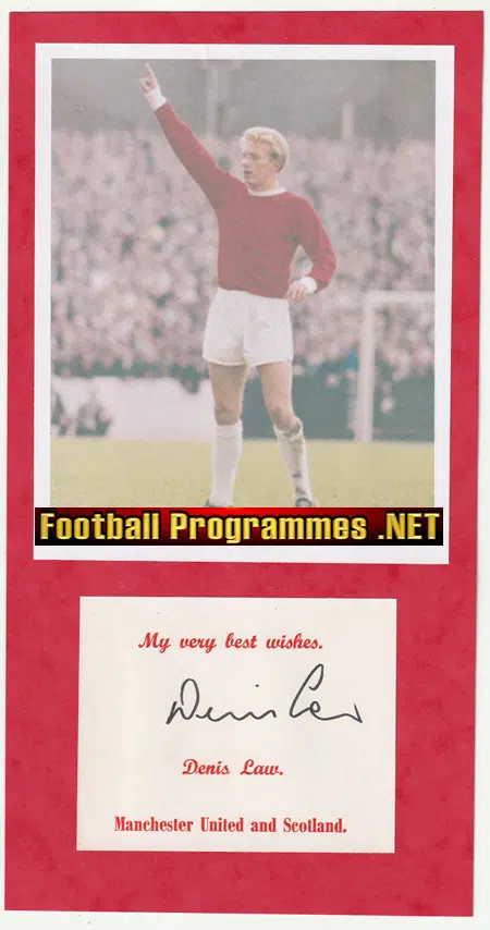 Manchester United Denis Law Autograph Signed Man Utd Display