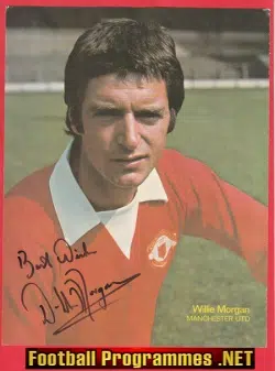 Manchester United Willie Morgan Autograph Signed Press Photo