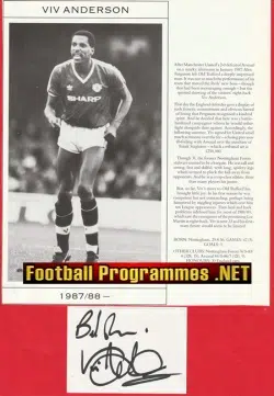 Manchester United Viv Anderson Autographed Signed Picture