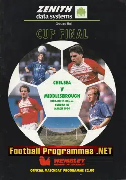 Chelsea v Middlesbrough 1990 – League Cup Final Wembley