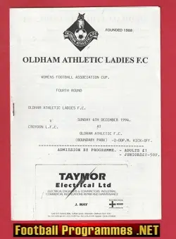 Oldham Athletic Ladies v Croydon 1994 - Womens Football