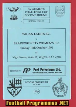 Wigan Ladies v Bradford City 1994 – Womens Football