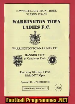 Warrington Ladies v Bangor City 1995 - Womens Football