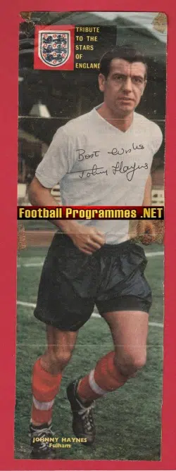 Fulham Johnny Haynes Autograph Signed Picture 1960s