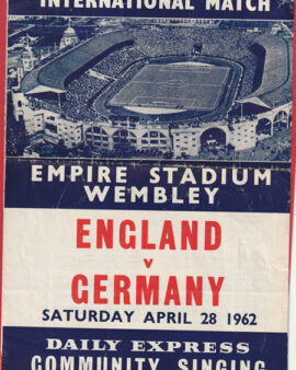 England v Germany 1962 – Community Song Sheet