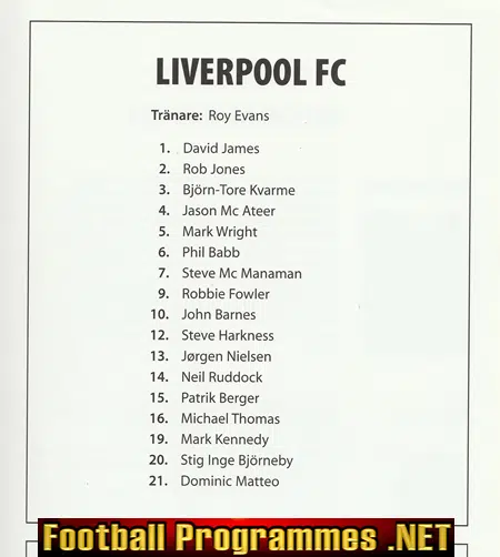IFK Gothenburg v Liverpool 1997 - Friendly Match Sweden