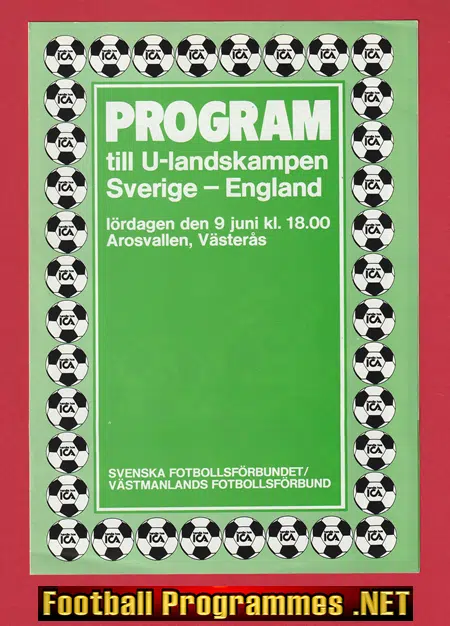 Sweden v England 1980s – Under 21