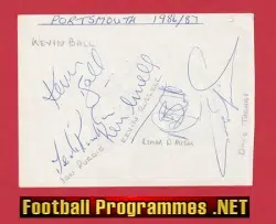Portsmouth Football Club Multi Signed Sheet 1986 + Gillingham