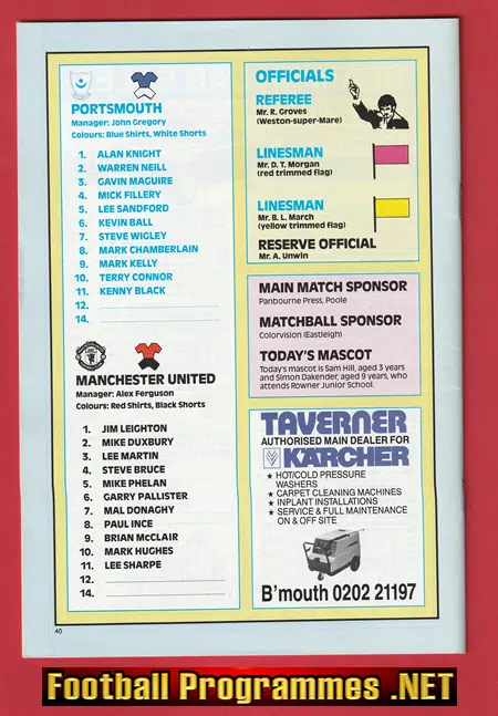 Portsmouth v Manchester United 1989 - Debut Danny Wallace