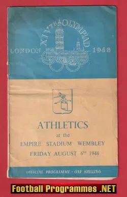 London Olympic Games Wembley Stadium 1948 – Athletics 6th Aug