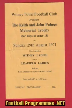 Witney Ladies v Leafield Ladies 1971 – Womens Football 1970s