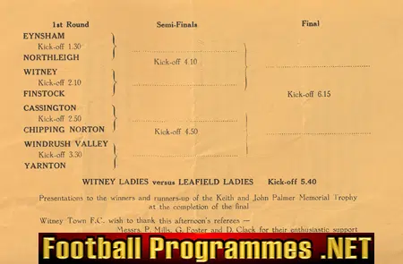 Witney Ladies v Leafield Ladies 1971 - Womens Football 1970s