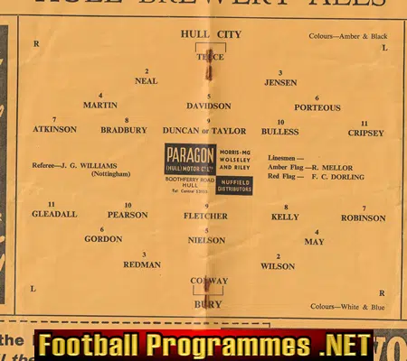 Hull City v Bury 1955 - 1950's Football Programme