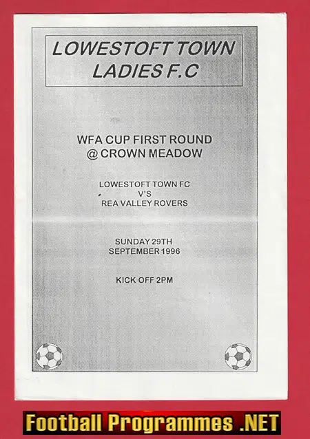 Lowestoft Ladies v Rea Valley Rovers 1996 – Womens Football Match