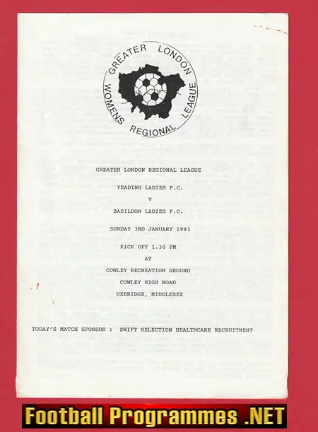 Yeading Ladies v Basildon 1993 – Womens Football