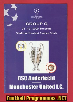 Anderlecht v Manchester United 2000 – Programme