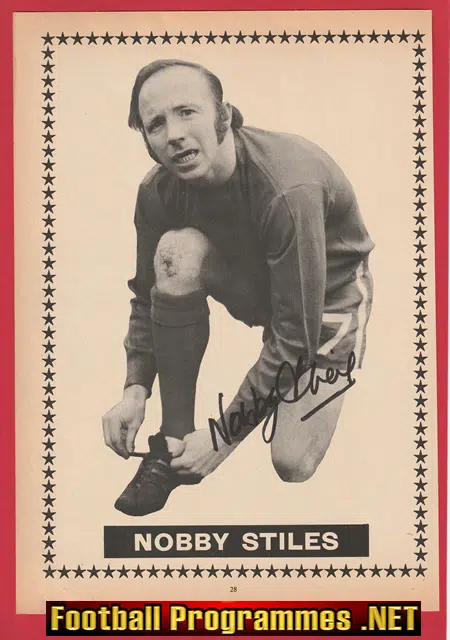 Manchester United Nobby Stiles Autograph SIGNED Picture 1960s