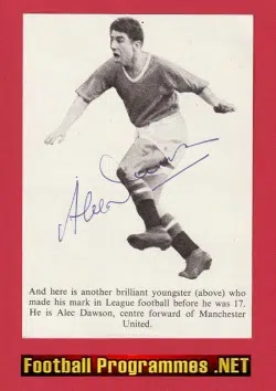 Manchester United Alec Dawson Autograph SIGNED 1960s