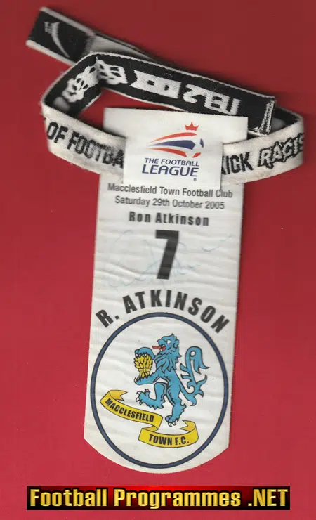 Manchester United Ron Attkinson + Huddersfield SIGNED Sock Ties