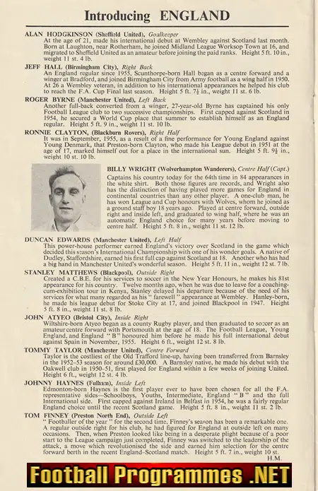 England v Ireland 1957 - Duncan Edwards Last International Game