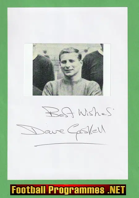 Manchester United Dave Gaskell Signed Picture 1960s Goalkeeper