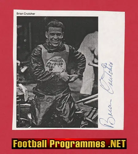 Poole Speedway Rider Brian Crutcher Autograph Signed Picture