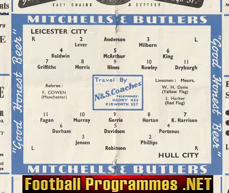 Leicester City v Hull City 1952 - 1950s