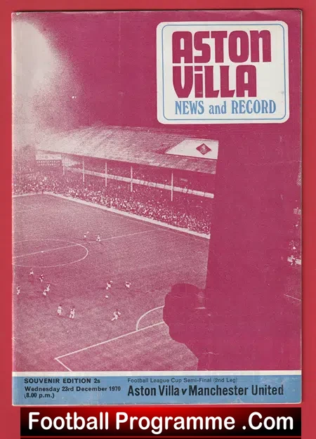 Aston Villa v Manchester United 1970 – LC Semi Final