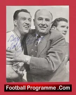 Bolton Wanderers Nat Lofthouse SIGNED Autographed Picture 50s - football memorabilia