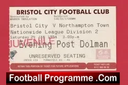Bristol City v Northampton Town 1998 – Football Match Ticket