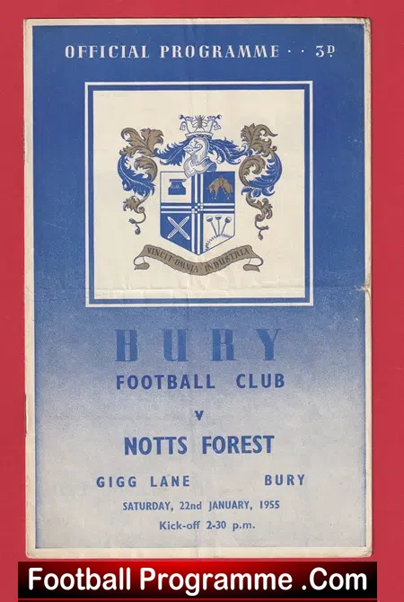 Bury v Nottingham Forest 1955 – Postponed Match