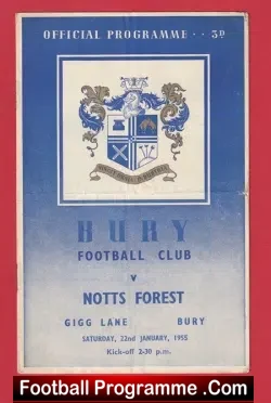Bury v Nottingham Forest 1955 – Postponed Match