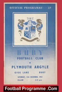 Bury v Plymouth Argyle 1953