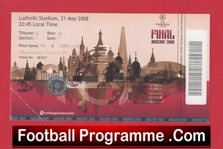 Chelsea v Manchester United 2008 European Cup Final Ticket Print