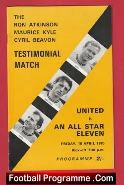 Cyril Beavon Testimonial Benefit Match Oxford United 1970 - football programme