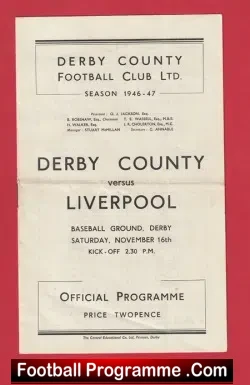Derby County v Liverpool 1946 – 1940’s