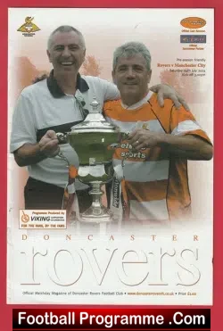 Doncaster Rovers v Manchester City 2004 Multi Autographed SIGNED - football programme