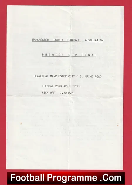 Droylsden v Mossley 1991 – Manchester Cup Final at Man City