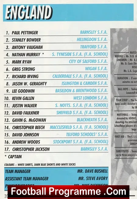 England v Germany 1991 - Multi Autographed SIGNED 14 Germans