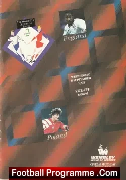 England v Poland 1993 – Multi Autographed SIGNED Wembley