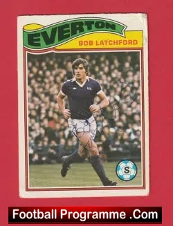 Everton Bob Latchford Autograph Signed Football Card 1970s - football programme