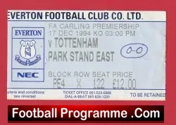 Everton v Manchester United 1994 – Match Ticket