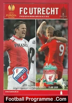 FC Utrecht v Liverpool 2010 - Europa League Holland Dutch - football programme